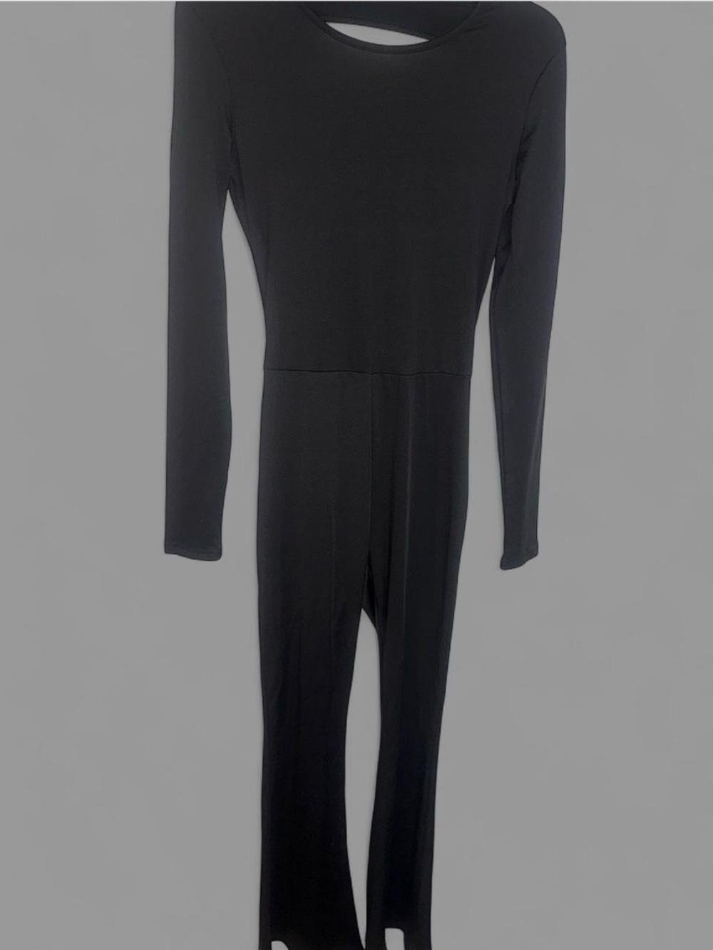Women's Black Long-Sleeve Jumpsuit